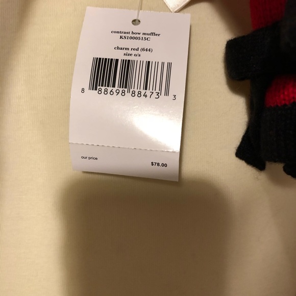 ✨Kate spade red/black muffler with bow detail NWT - Picture 5 of 5